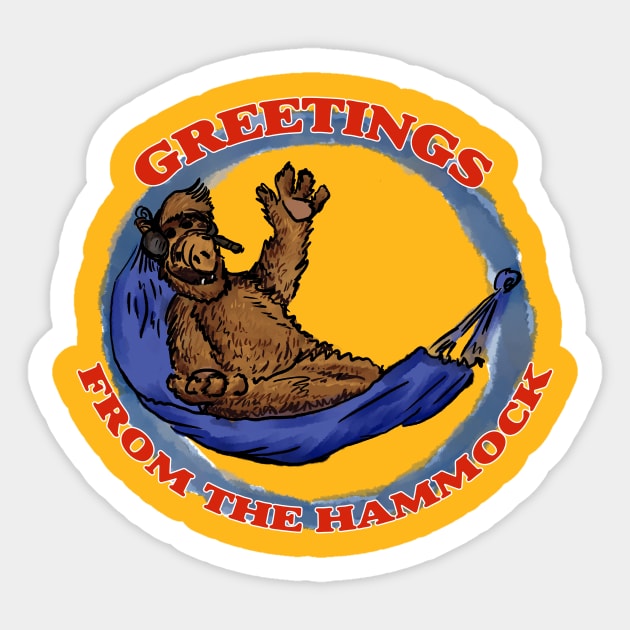 Greetings from the Hammock Sticker by Creative Commons